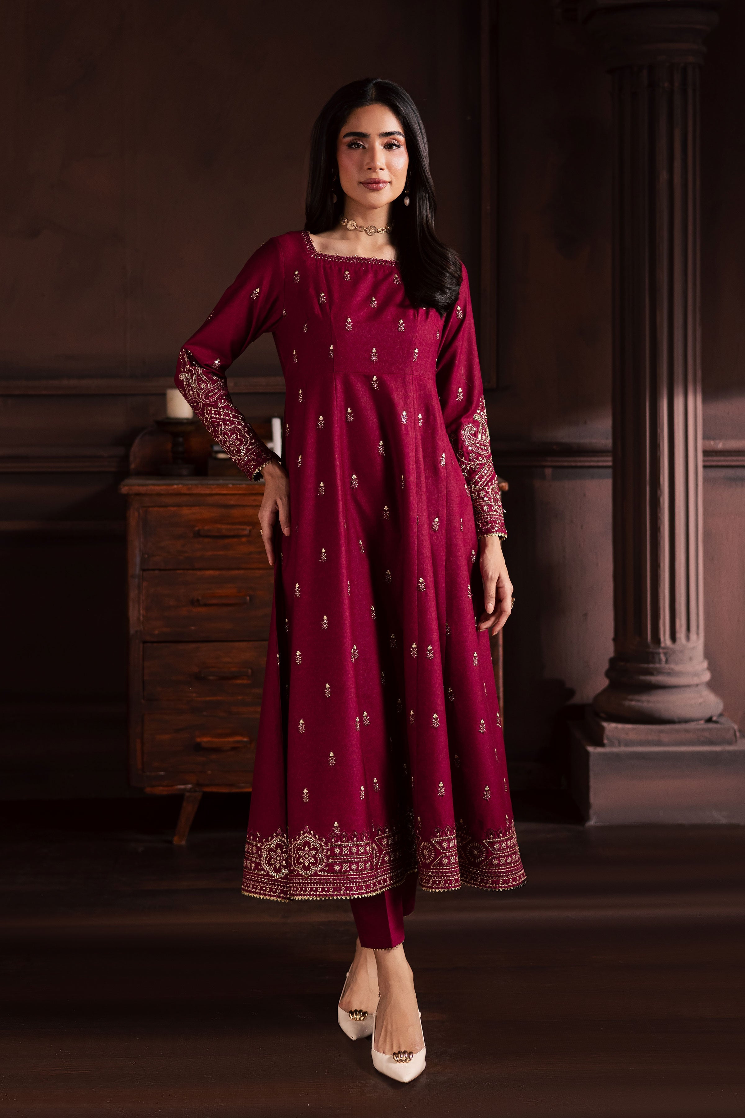 Baneen 2Pc- Embroidered Dress