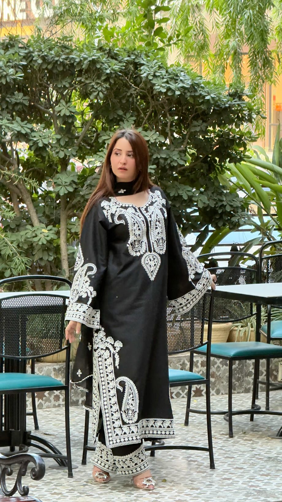 Aafreen Embroidered 3pc - Black