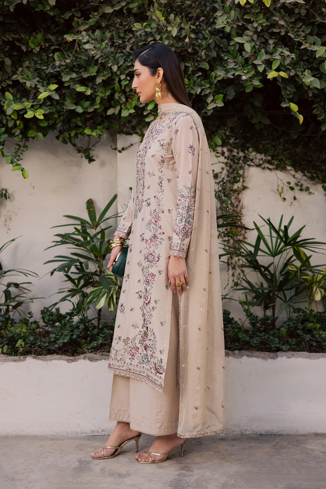 Nehar 3Pc - Festive Embroidered Lawn