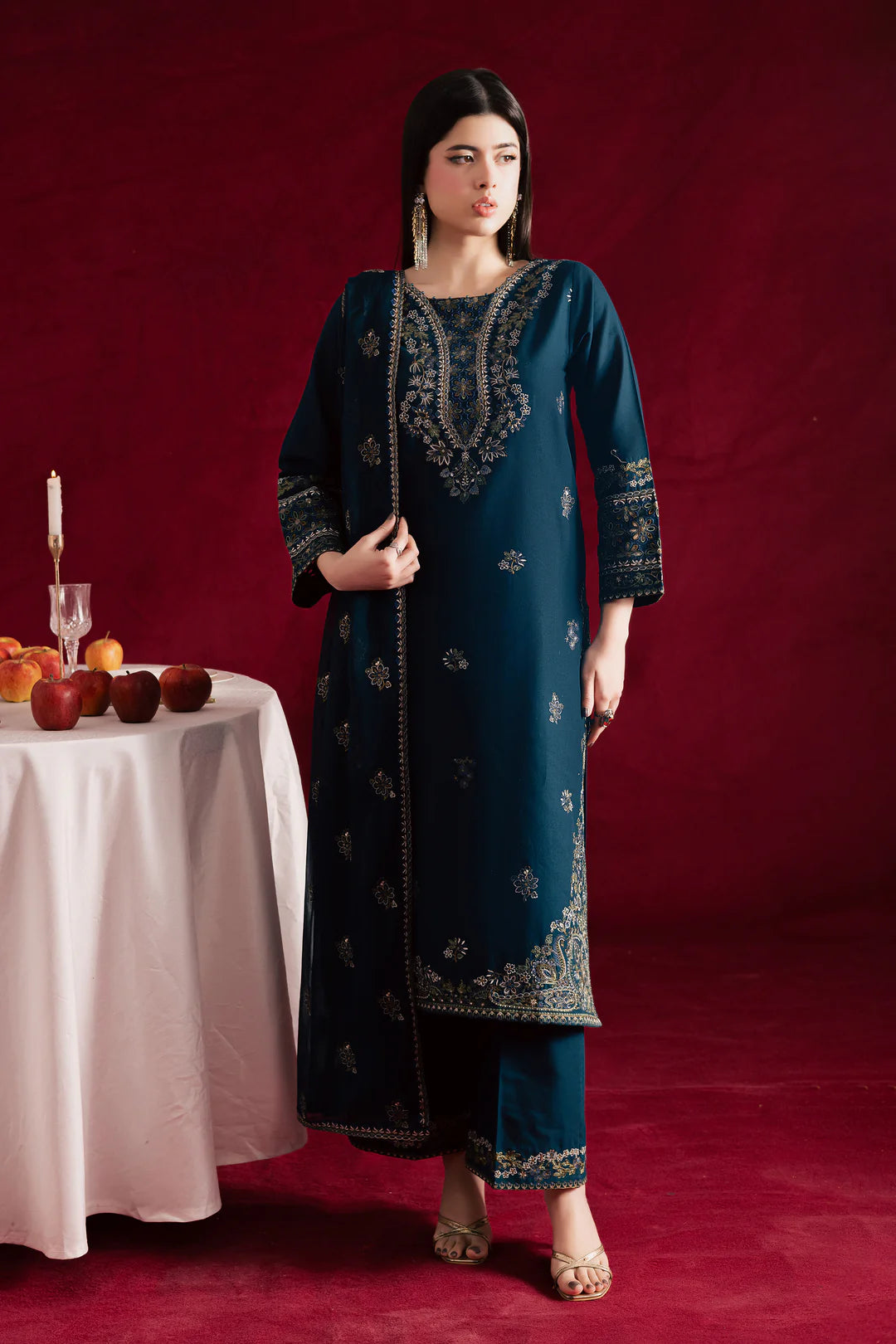 Rohina 3Pc - Embroidered Dress