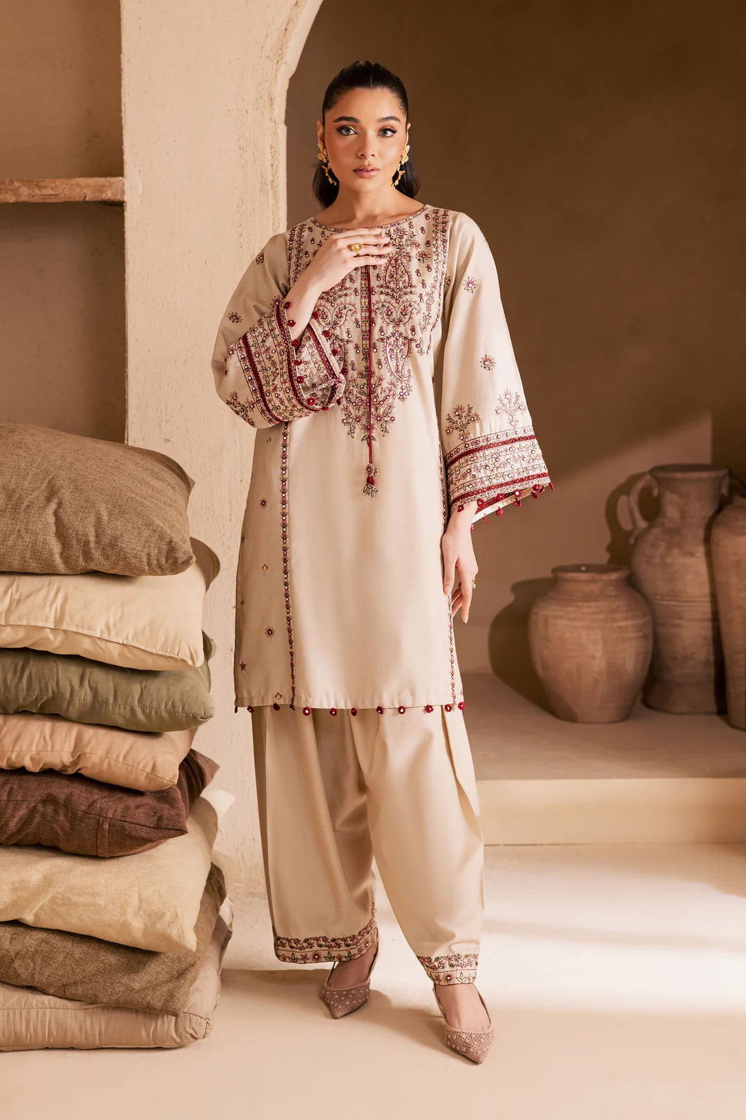 Safa 2Pc - Embroidered Cotton Dress