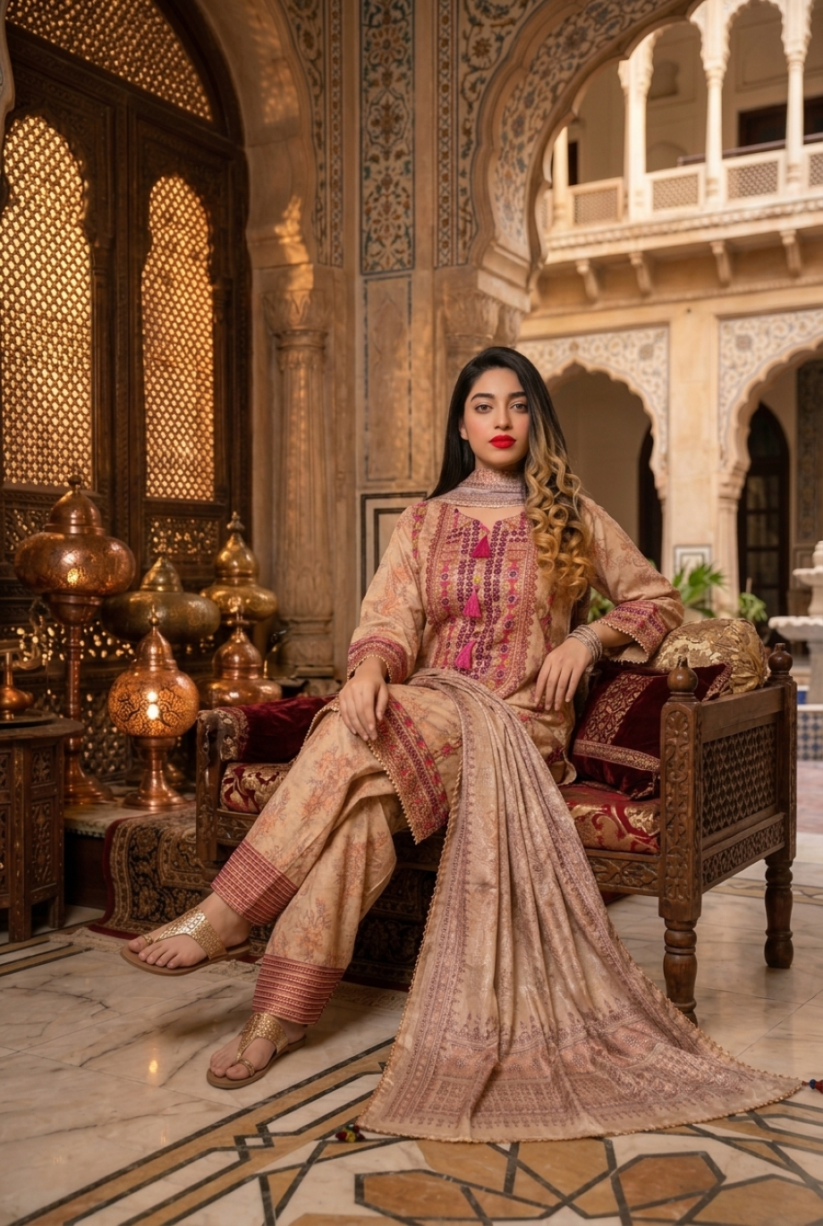 Navi 3Pc - Printed Lawn Dress