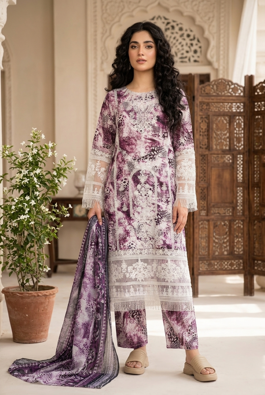 Yunna 3Pc - Printed Lawn Dress