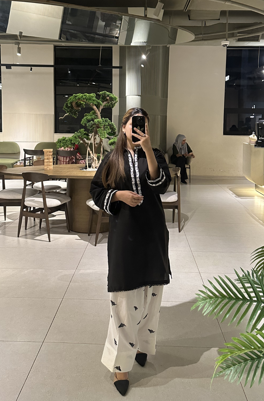 Black and White 2Pc - Embroidered Dress