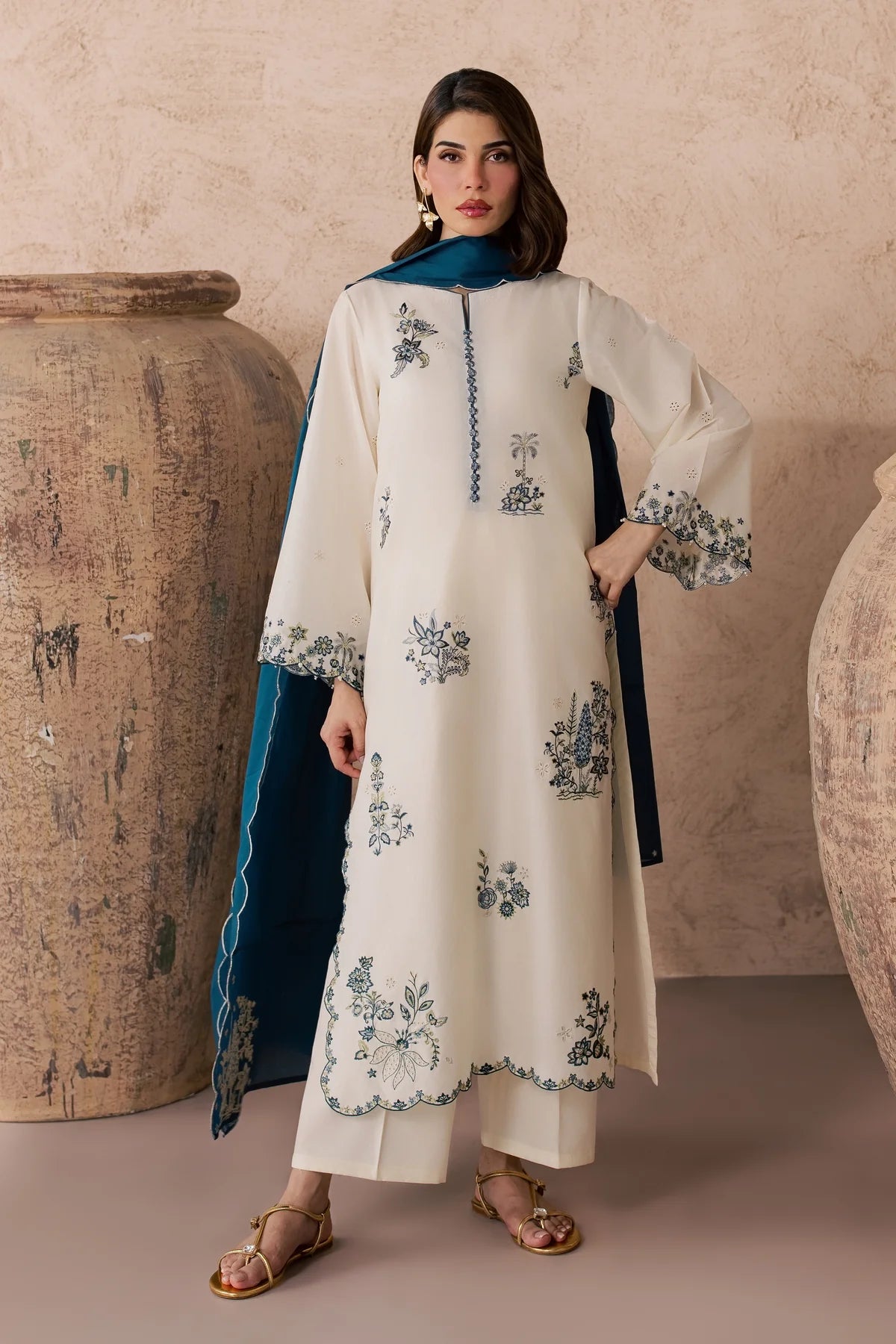 Fable 3Pc - Embroidered Dress