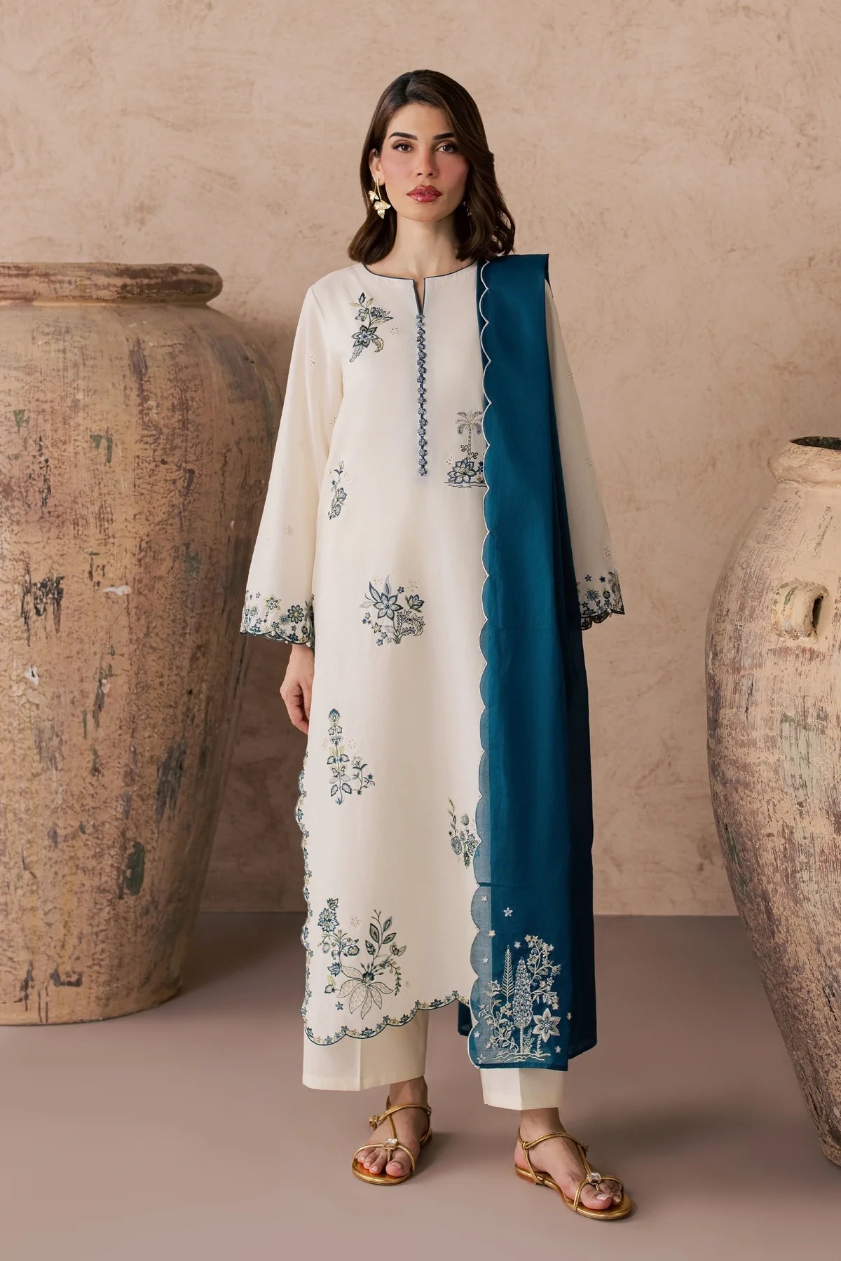 Fable 3Pc - Embroidered Dress