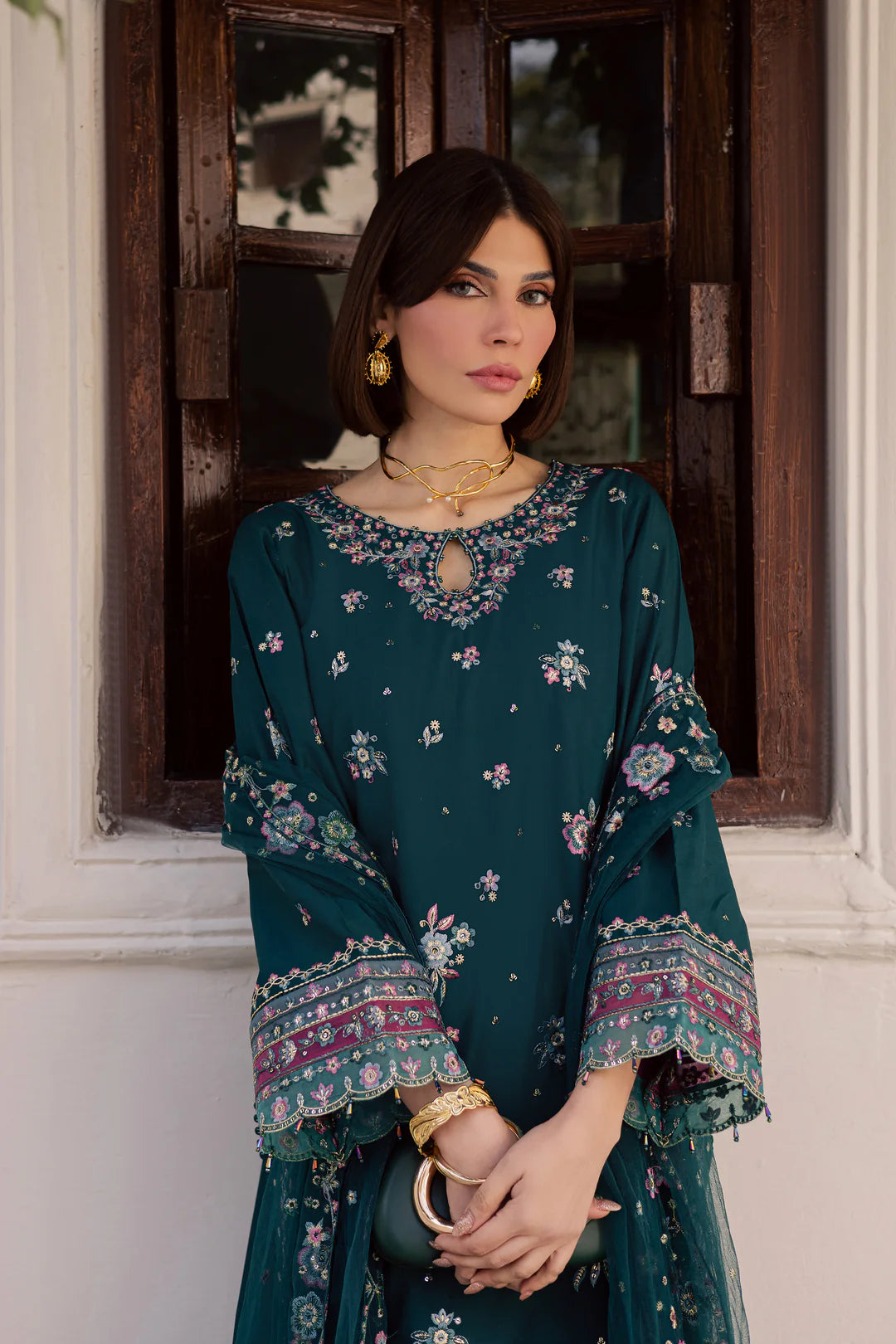 Ivy Bloom 3Pc - Festive Embroidered Lawn