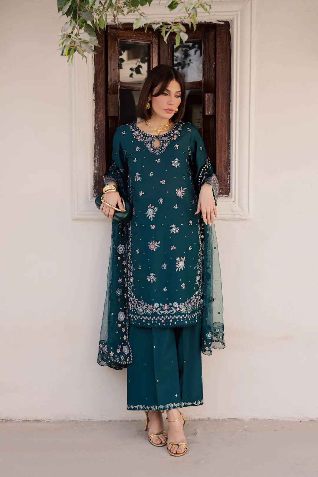 Ivy Bloom 3Pc - Festive Embroidered Lawn