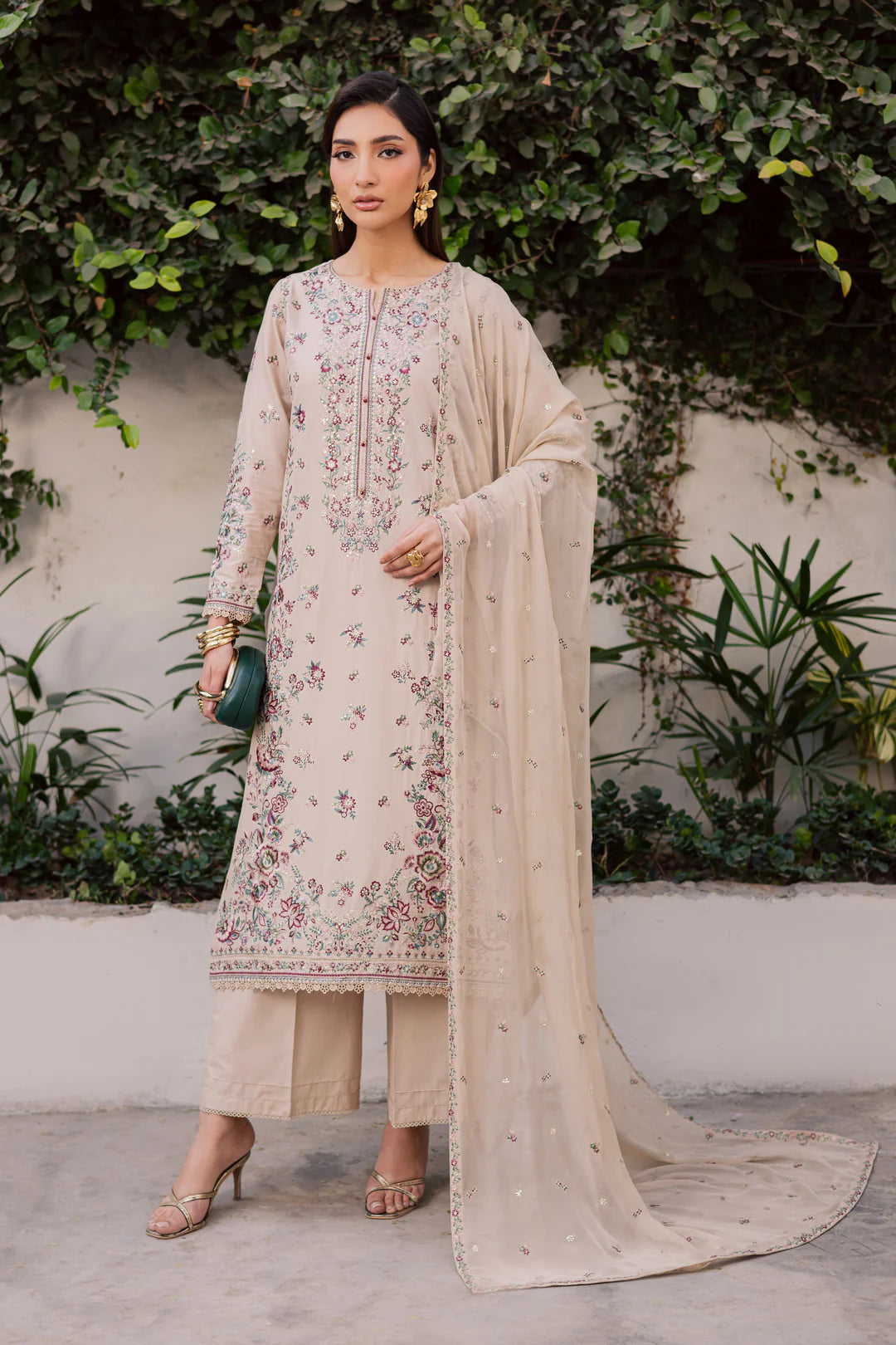 Nehar 3Pc - Festive Embroidered Lawn