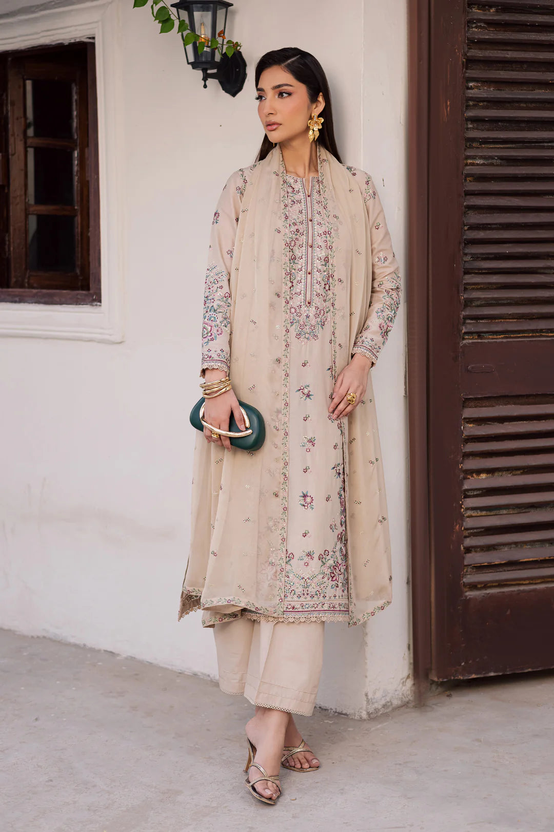 Nehar 3Pc - Festive Embroidered Lawn