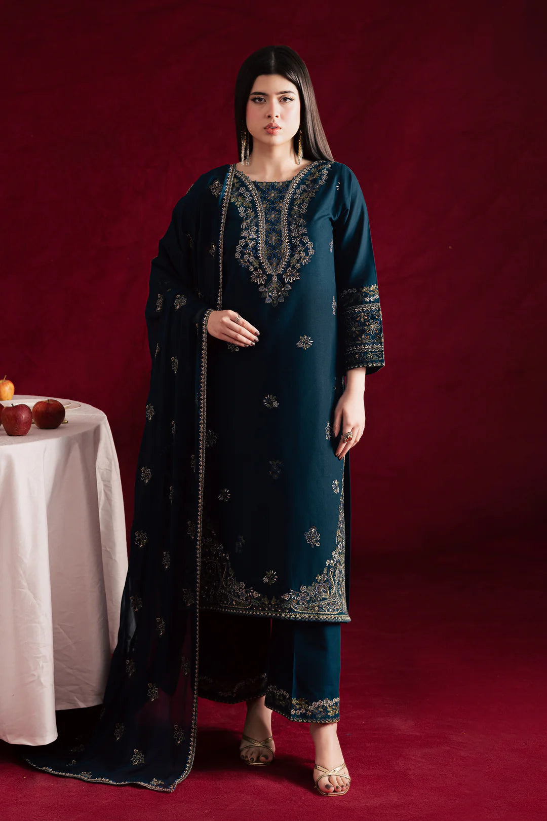 Rohina 3Pc - Embroidered  Dress