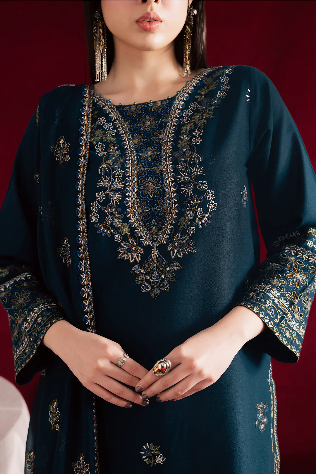 Rohina 3Pc - Embroidered  Dress